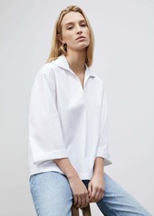 Lafayette 148 Classic Stretch Cotton Popover Shirt