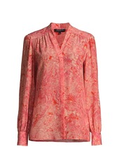 Lafayette 148 Clementine Printed Silk Blouse