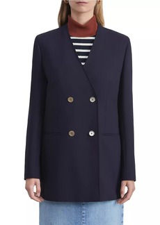 Lafayette 148 Collarless Double-Breasted Blazer