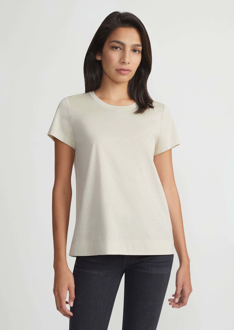 Lafayette 148 Cotton-Hemp Jersey Modern Tee