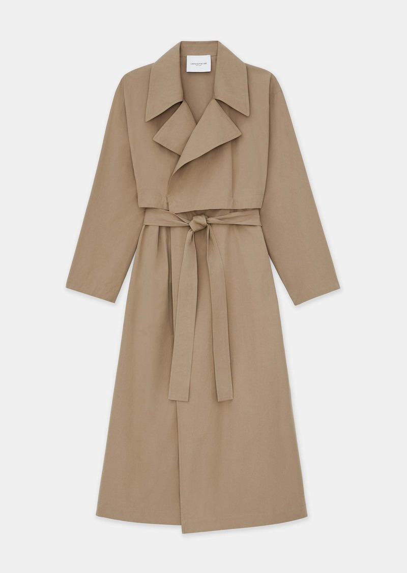Lafayette 148 Cotton Twill Convertible Trench Coat