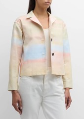 Lafayette 148 Cropped Horizon-Print Jacket