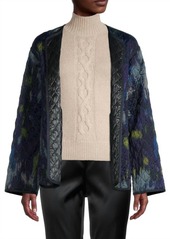 Lafayette 148 Ellesy Quilted Reversible Jacket In Ink Multi