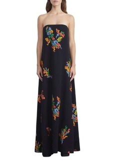 Lafayette 148 Embroidered Strapless Maxi Dress