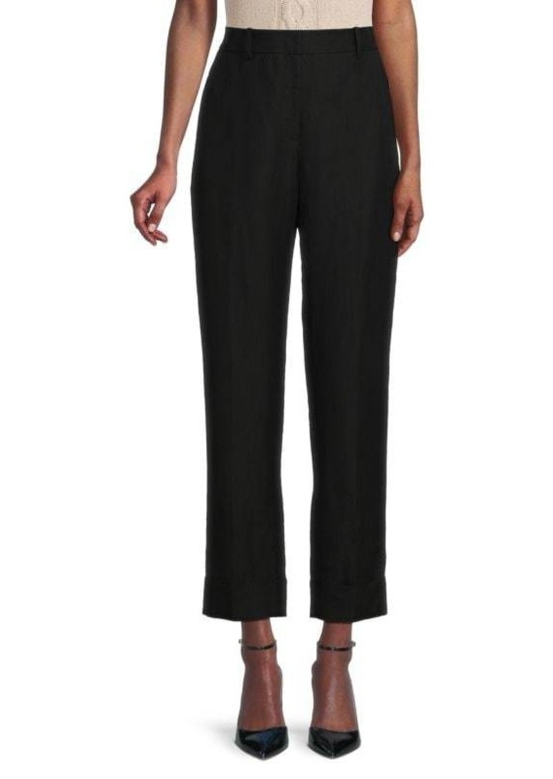 Lafayette 148 Essex Flat Front Linen Blend Pants