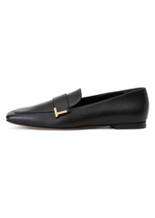 Lafayette 148 Eve Square-Toe Leather Loafers