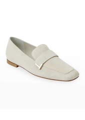 Lafayette 148 Eve Square-Toe Suede Loafers