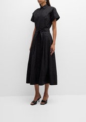 Lafayette 148 Eyelet-Embroidered Cotton Midi Shirtdress