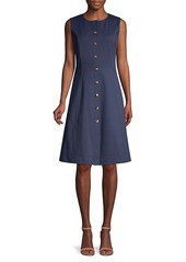 Lafayette 148 Fahey Sleeveless Button-Front Dress