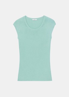Lafayette 148 Finespun Voile Ribbed Cap Sleeve Top