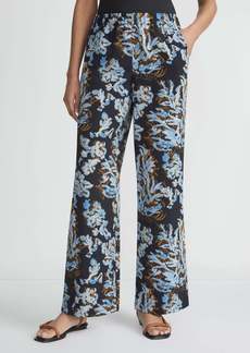 Lafayette 148 Floral Frost Toile Print Crepe Perry Pant