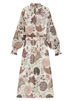 Lafayette 148 Floral Silk Blend Midi Dress