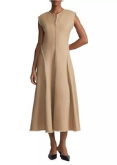 Lafayette 148 Fringe Seam A-Line Dress