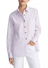Lafayette 148 Gingham Cotton Poplin Button-Front Shirt