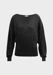 Lafayette 148 Heathered V-Neck Sequin Sweater