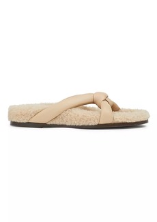 Lafayette 148 Honore Shearling Leather-Strapped Sandals