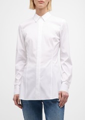 Lafayette 148 Italian Stretch Cotton Fit-and-Flare Shirt