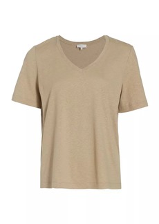 Lafayette 148 James V-Neck Cotton-Linen T-Shirt