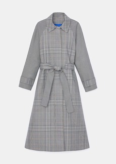 Lafayette 148 L148 Outdoor Double Face Houndstooth Plaid Trench