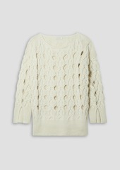 Lafayette 148 - Open-knit cashmere-blend sweater - White - M