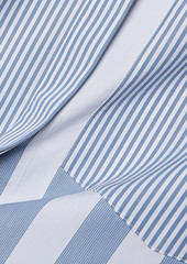Lafayette 148 - Scout patchwork-effect striped cotton-poplin shirt - Blue - XS/S