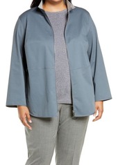 Lafayette 148 New York Ansel Stretch Cotton Jacket in Oceana at Nordstrom