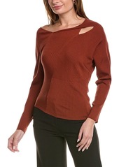 Lafayette 148 New York Asymmetric Sunburst Silk-Blend Sweater