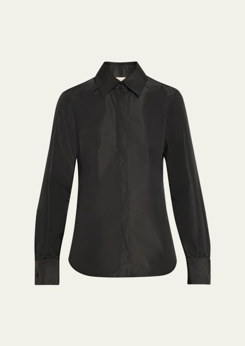 Lafayette 148 New York Button-Down Recycled Taffeta Blouse