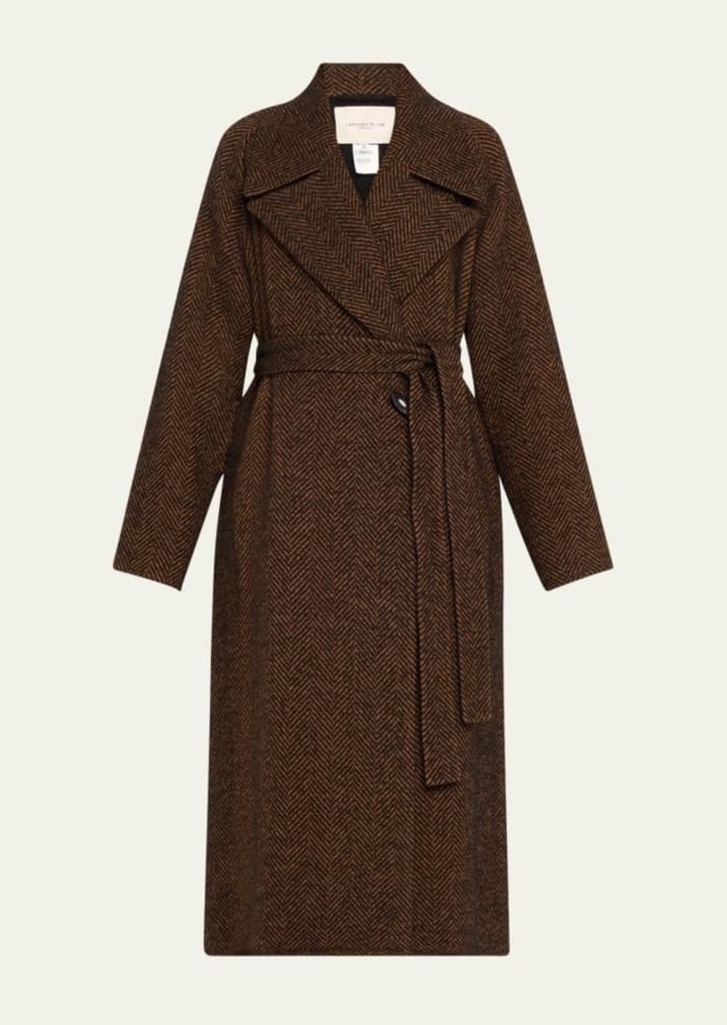 Lafayette 148 New York Chevron Alpaca Wool Coat