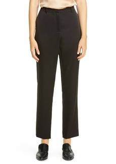 Lafayette 148 New York Clinton Radiant Satin Cloth Ankle Pants in Black at Nordstrom