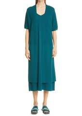 Lafayette 148 New York Cotton Crepe Open Front Cardigan in Deep Lagoon at Nordstrom