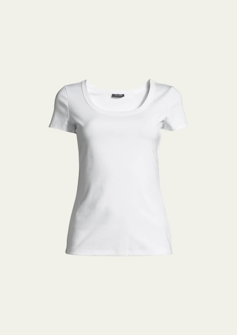 Lafayette 148 New York Cotton-Stretch Basic Tee