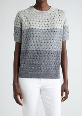 Lafayette 148 New York Dégradé Colorblock Short Sleeve Sweater