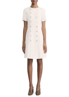 Lafayette 148 New York Double Breasted Wool & Silk Sheath Dress in Cloud at Nordstrom Rack