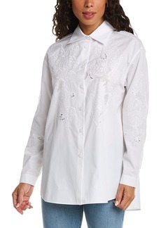 Lafayette 148 New York Embroidered Oversized Blouse
