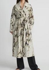 Lafayette 148 New York Floral Print Belted Trench Coat