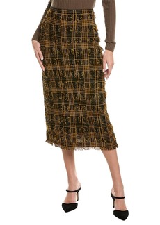 Lafayette 148 New York Fringe Wool-Blend Skirt