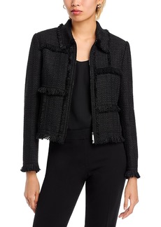 Lafayette 148 New York Fringed Patchwork Jacket