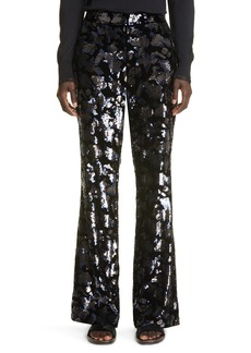 Lafayette 148 New York Gates Sequin Bootcut Pants in Black at Nordstrom