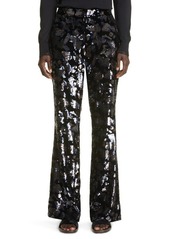 Lafayette 148 New York Gates Sequin Bootcut Pants in Black at Nordstrom