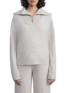 Lafayette 148 New York Half-Zip Merino Wool & Cashmere Sweater