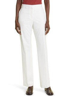 Lafayette 148 New York Irving Straight Leg Stretch Wool Pants in Ivory at Nordstrom Rack