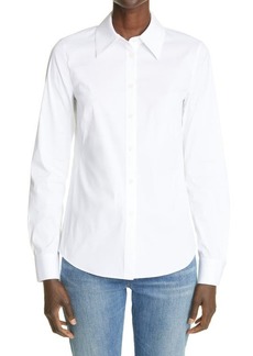 Lafayette 148 New York New York Kennedy Solid White Stretch Button-Up Shirt at Nordstrom