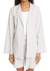 Lafayette 148 New York McGraw Stripe Cotton Blend Jacket in Smoked Taupe Multi at Nordstrom
