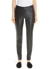 Lafayette 148 New York Mercer Nappa Leather Pants in Black at Nordstrom