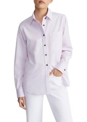 Lafayette 148 New York Microgingham Cotton Poplin Button-Up Shirt