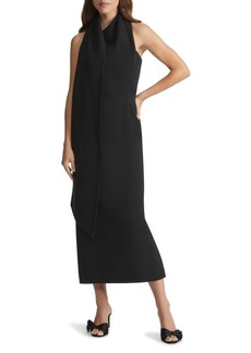Lafayette 148 New York One-Shoulder Crepe Dress with Scarf