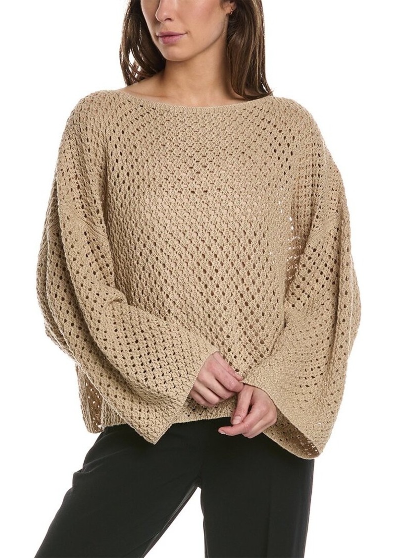 Lafayette 148 New York Open Stitch Linen-Blend Sweater