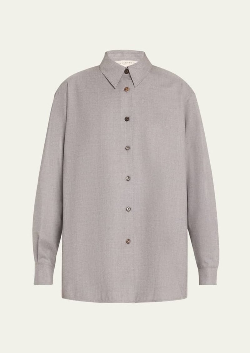 Lafayette 148 New York Oversized Brushed Wool Shirt