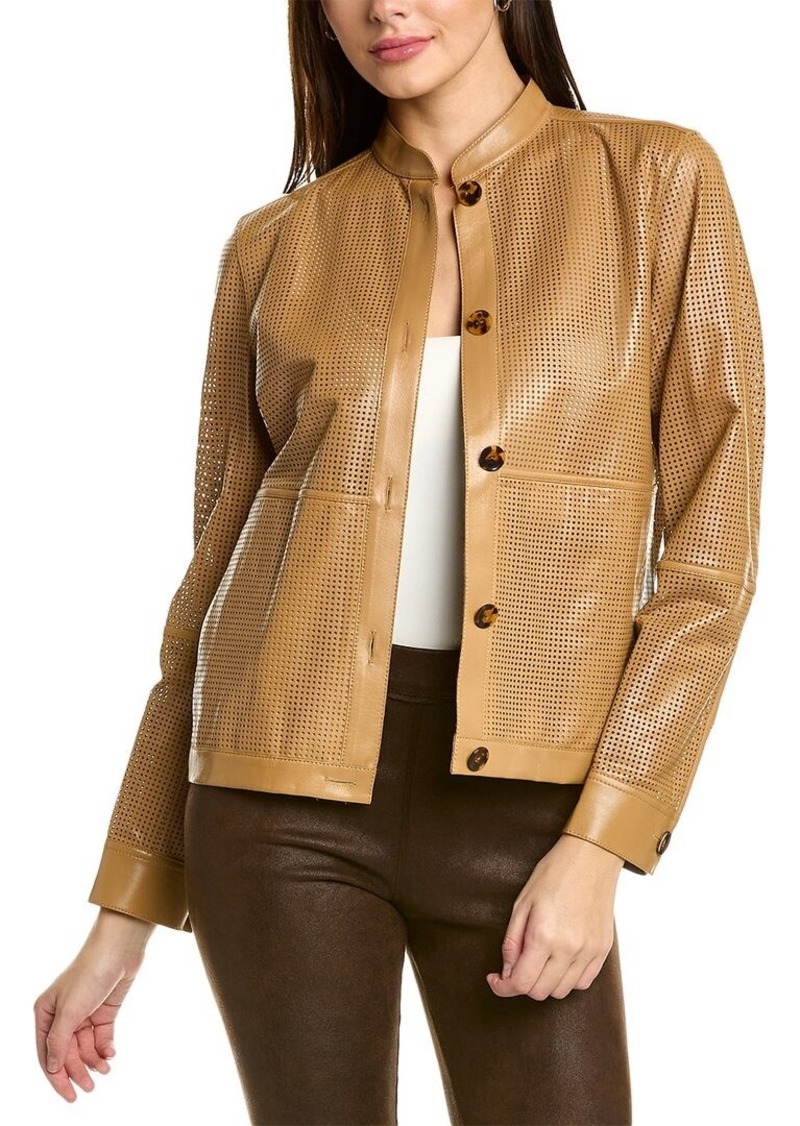 Lafayette 148 New York Perforated Leather Jacket
